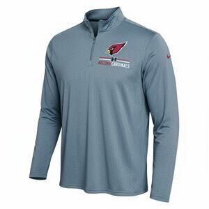 NFL Team Apparel Arizona Cardinals Men's Lightweight 1/4 Zip Pullover Gray Sz LG